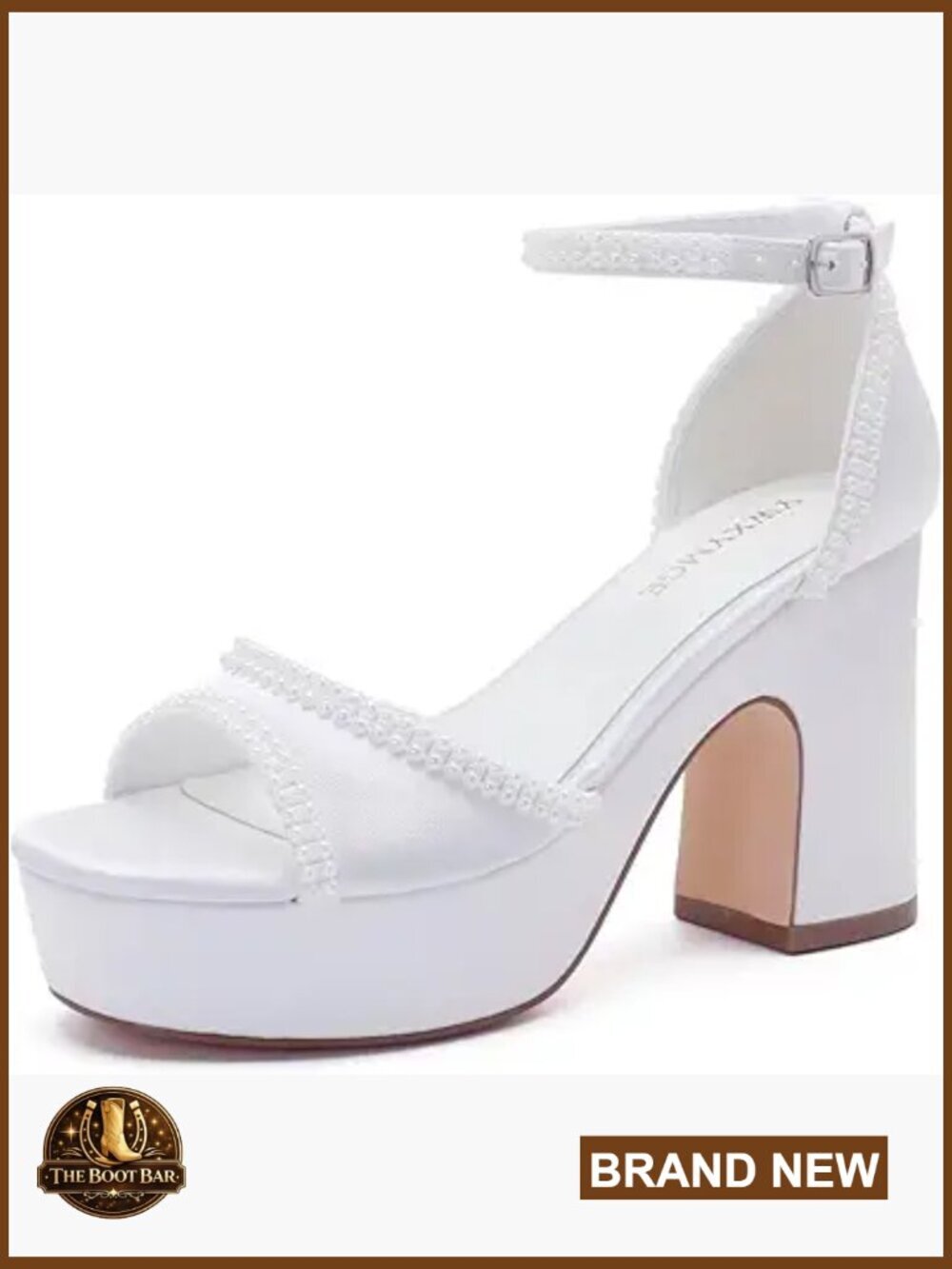 Platform Heels Wedding Shoes Block Heel Sandals Open Toe Bridal
